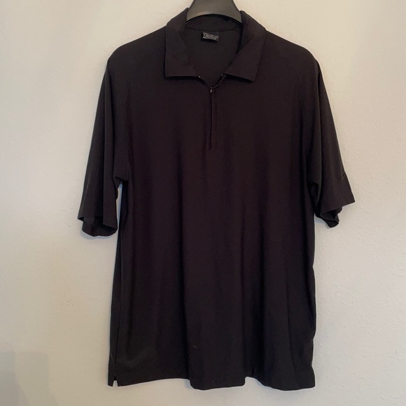 Nike Other - Nike Golf Zip Up Black Performance Dri-Fit Polo L